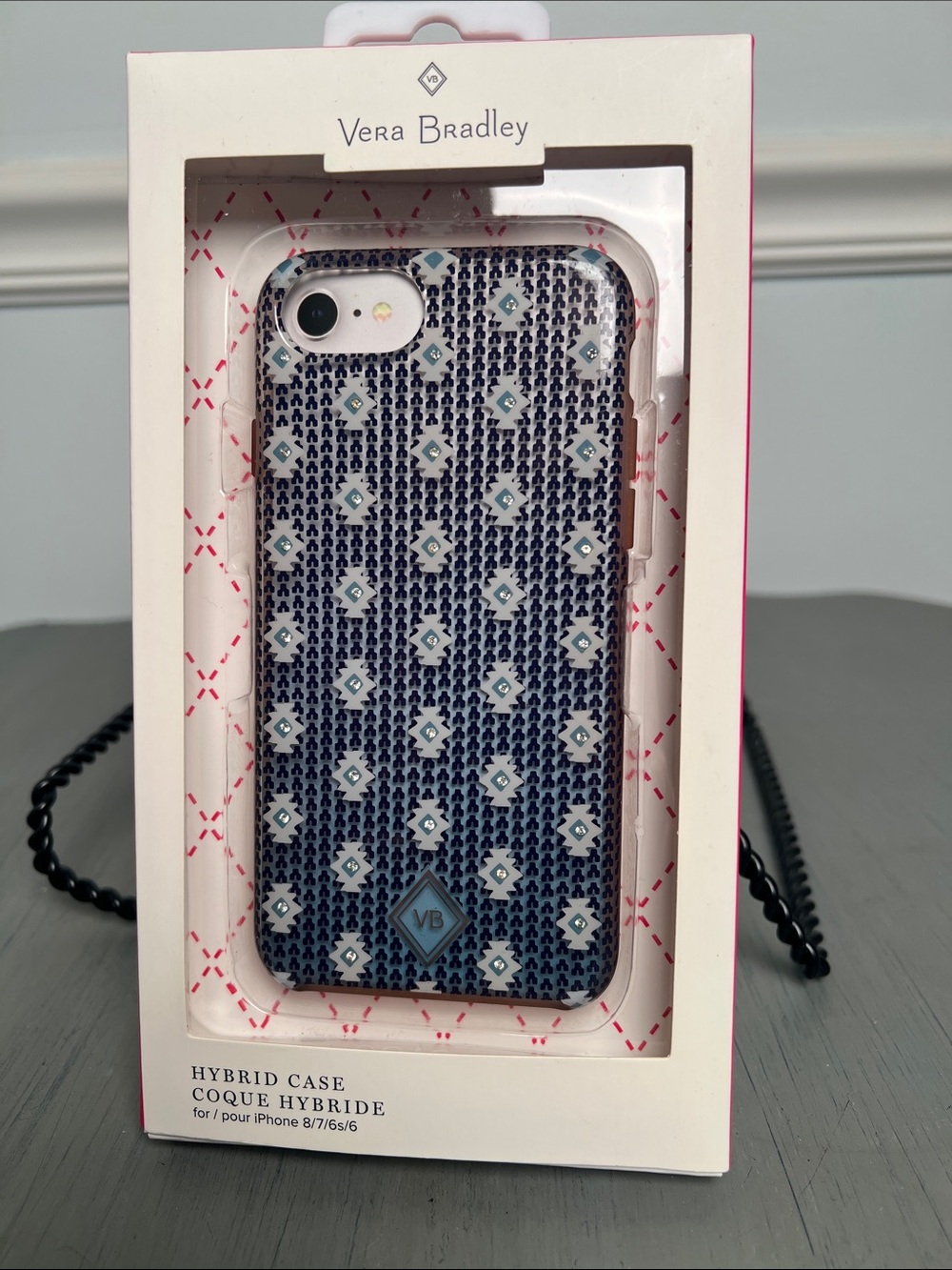 Vera Bradley Navy and Light Blue Pattern Hybrid Phone Case iPhone 8/7/6/6s